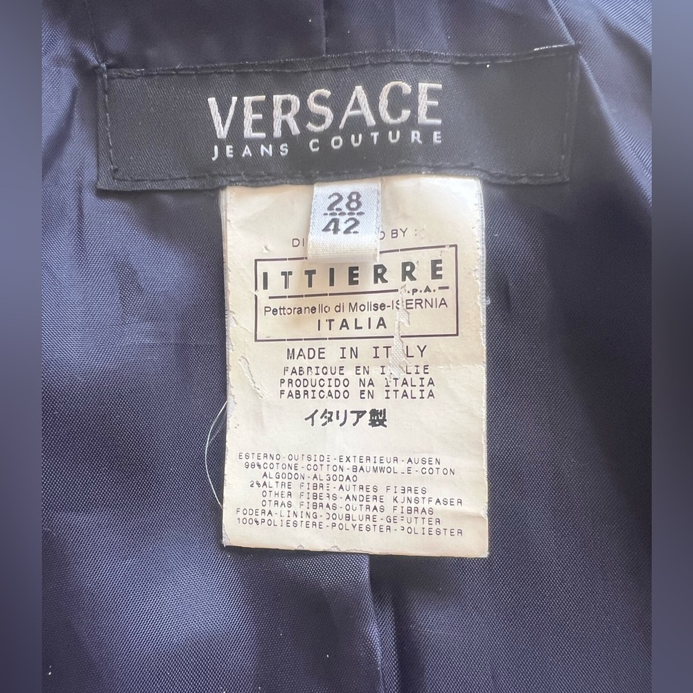 Vintage Rare Versace Jeans Couture Collection Dark Blue Jacket Italy 28 / 42 XS - Picture 9 of 11